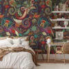 Large Floral Illustration in Traditional Style Wallpaper - Removable and Easy to Install with No Mess or Fuss