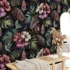 Vintage Botanical Flowers and Mockingbirds Wallpaper, Peel and Stick Self Adhesive Wall Mural, Ideal for a Classic and Elegant Home Decor