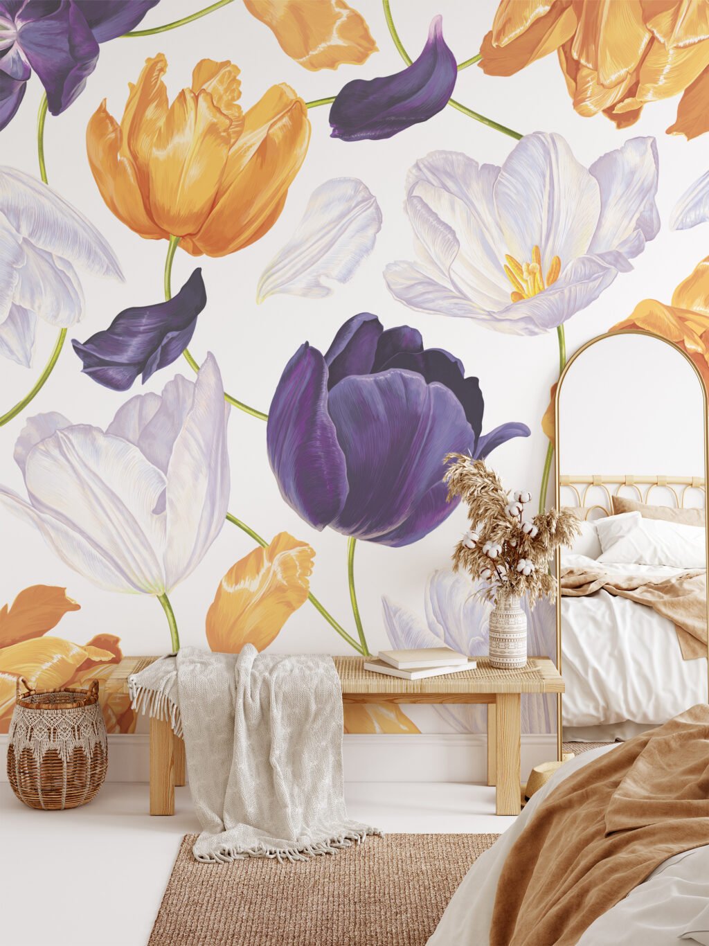 Modern Tasarımlı Yumuşak Dev Papatya Çiçekleri Desenli Duvar Kağıdı Çiçekli Duvar Kağıtları 4