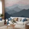 Simplistic Layered Mountains Wallpaper for a Calming and Serene Environment