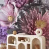 Large Vibrant Aster Flowers Wallpaper, Colorful Floral Peel and Stick Wallpaper, Self Adhesive Mural for Living Room or Bedroom