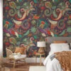 Large Floral Illustration in Traditional Style Wallpaper - Removable and Easy to Install with No Mess or Fuss