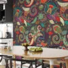 Large Floral Illustration in Traditional Style Wallpaper - Removable and Easy to Install with No Mess or Fuss