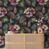 Vintage Botanical Flowers and Mockingbirds Wallpaper, Peel and Stick Self Adhesive Wall Mural, Ideal for a Classic and Elegant Home Decor