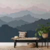 Simplistic Layered Mountains Wallpaper for a Calming and Serene Environment