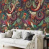 Large Floral Illustration in Traditional Style Wallpaper - Removable and Easy to Install with No Mess or Fuss