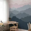 Simplistic Layered Mountains Wallpaper for a Calming and Serene Environment