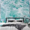 Refreshing Aqua Ocean with Sea Foam Wallpaper for a Calming and Tranquil Home Ambiance