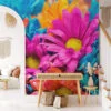 Nature-Inspired Spring Flowers Wallpaper, Peel and Stick Self Adhesive Removable Wall Mural, Colorful Floral Pattern for Modern Home Decor