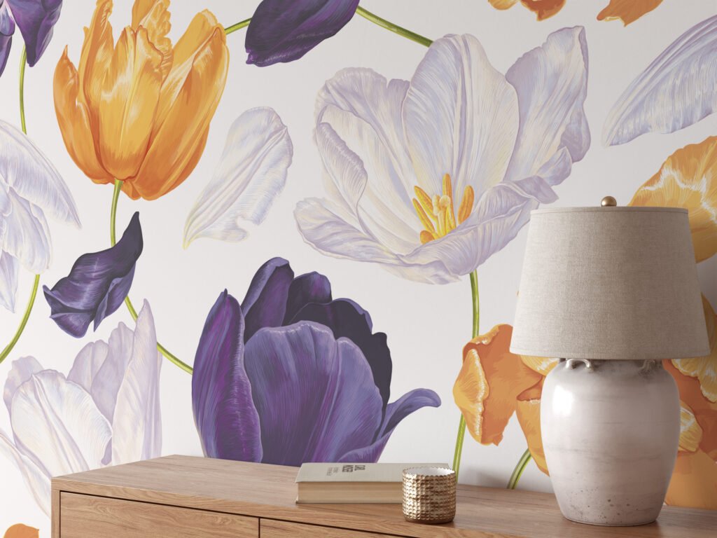 Modern Tasarımlı Yumuşak Dev Papatya Çiçekleri Desenli Duvar Kağıdı Çiçekli Duvar Kağıtları 3