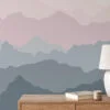 Simplistic Layered Mountains Wallpaper for a Calming and Serene Environment