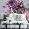 Large Vibrant Aster Flowers Wallpaper, Colorful Floral Peel and Stick Wallpaper, Self Adhesive Mural for Living Room or Bedroom