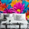 Nature-Inspired Spring Flowers Wallpaper, Peel and Stick Self Adhesive Removable Wall Mural, Colorful Floral Pattern for Modern Home Decor