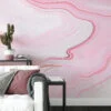 Pink Fluid Art Wall Mural - Peel and Stick, Easy to Apply and Perfect for Bedroom Walls