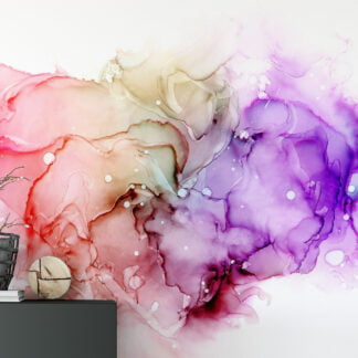 Soyut Çok Renkli Mürekkep Sıçrama Desenli Duvar Kağıdı, Yüksek Kaliteli Yapışkanlı 3D Duvar Posteri Mermer Duvar Kağıtları