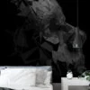 Dark Polygonal Face Structure Wallpaper with Self-Adhesive Backing, Customizable Sizes, and Removable & Reusable Properties for Modern Wall Decor