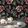 Vintage Botanical Flowers and Mockingbirds Wallpaper, Peel and Stick Self Adhesive Wall Mural, Ideal for a Classic and Elegant Home Decor