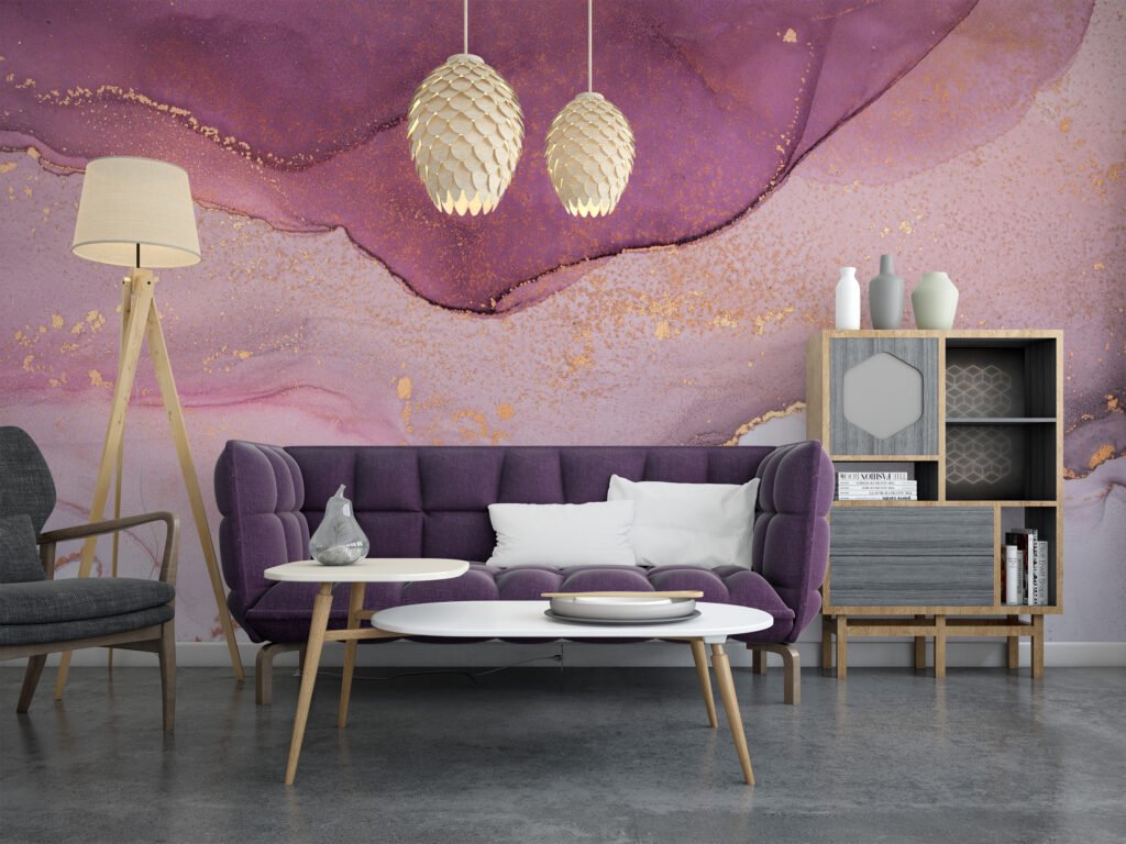 Renkli Soyut Mürekkep ve Sıvı Sanat Duvar Kağıdı Mermer Duvar Kağıtları 9