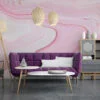 Pink Fluid Art Wall Mural - Peel and Stick, Easy to Apply and Perfect for Bedroom Walls