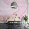Pink Fluid Art Wall Mural - Peel and Stick, Easy to Apply and Perfect for Bedroom Walls