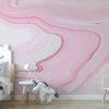Pink Fluid Art Wall Mural - Peel and Stick, Easy to Apply and Perfect for Bedroom Walls