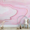 Pink Fluid Art Wall Mural - Peel and Stick, Easy to Apply and Perfect for Bedroom Walls