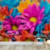 Nature-Inspired Spring Flowers Wallpaper, Peel and Stick Self Adhesive Removable Wall Mural, Colorful Floral Pattern for Modern Home Decor