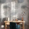 Sulu Boya Fırça Vuruşları Desenli Duvar Kağıdı, Zarif Soyut Spiraller 3D Duvar Posteri