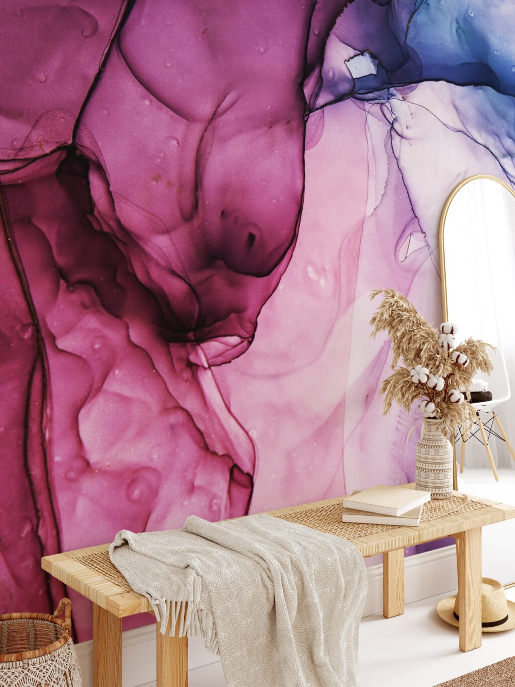 Dinamik Renkli Sıvı Sanat Duvar Kağıdı Bebek Odası Duvar Kağıtları 8
