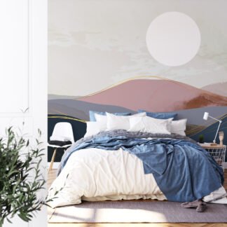 Minimalist Soyut Çöl Duvar Kağıdı, Gün Doğumu Dağları Duvar Posteri Soyut Duvar Kağıtları