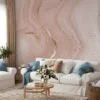 Bej Rose Gold Mermer Duvar Kağıdı, Pembe Mermer 3D Duvar Kağıdı - Görsel 5