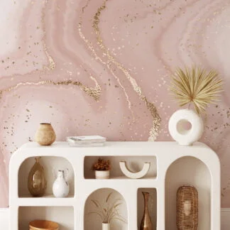 Bej Rose Gold Mermer Duvar Kağıdı, Pembe Mermer 3D Duvar Kağıdı Mermer Duvar Kağıtları