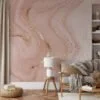 Bej Rose Gold Mermer Duvar Kağıdı, Pembe Mermer 3D Duvar Kağıdı - Görsel 3