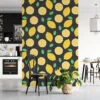 Flat Art Limon Deseni Mint Arka Planlı Duvar Kağıdı, Canlı Limon Bahçesi 3D Duvar Kağıdı