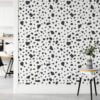 Koyu Gri Blok Desenli Duvar Kağıdı, Minimalist Terrazzo Siyah & Beyaz 3D Duvar Kağıdı - Görsel 5