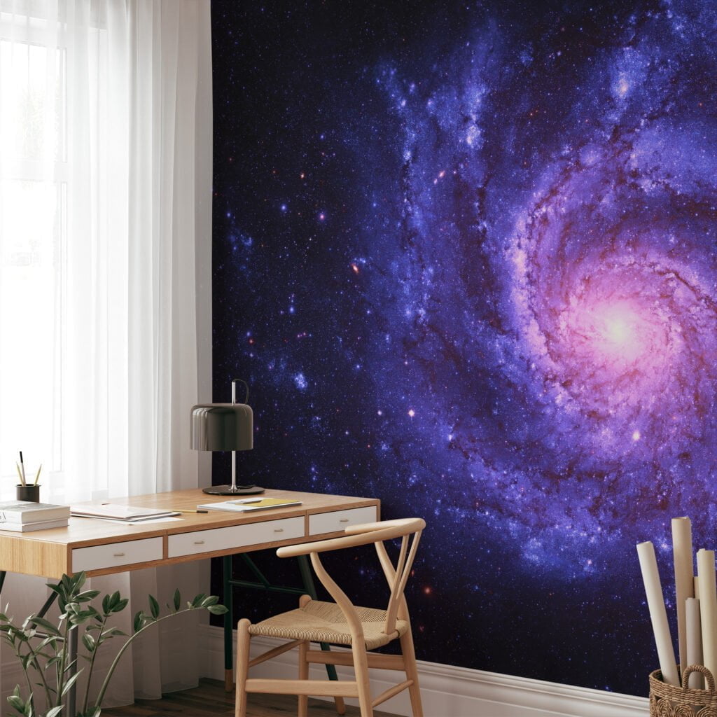 Mor Uzay Samanyolu Duvar Kağıdı, Büyüleyici Gökada Spiral 3D Duvar Posteri Uzay & Galaksi Duvar Kağıtları 4