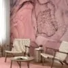 Rose Gold Mürekkep Sanat Duvar Kağıdı, Soft Pembe Kristal Mermer Duvar Kağıdı - Görsel 2