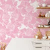 Büyük Pastel Pembe Soyut Çiçekler Duvar Kağıdı, Zarif Soft Çiçekli Duvar Posteri - Görsel 2