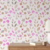 Soyut Yaprak Şekilleri Duvar Kağıdı, Modern Pembe & Kahverengi Doğa Tasarımı Duvar Posteri - Görsel 2