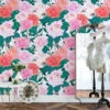 Çiçekli Güller Flat Art Duvar Kağıdı, Romantik Gül Bahçesi 3D Duvar Kağıdı - Görsel 4