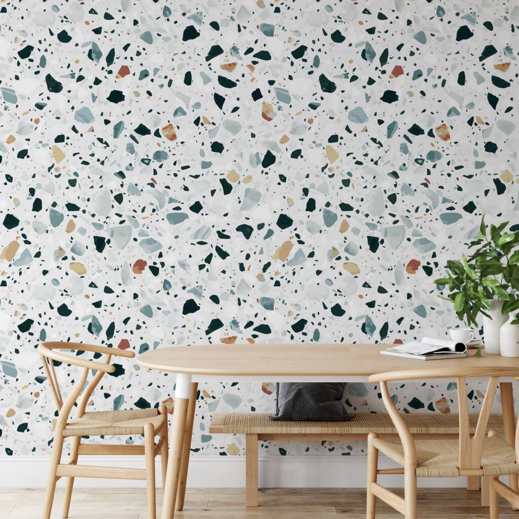 Terrazzo Duvar Kağıdı, Modern Terrazzo Desenli Duvar Posteri Geometrik Duvar Kağıtları 2