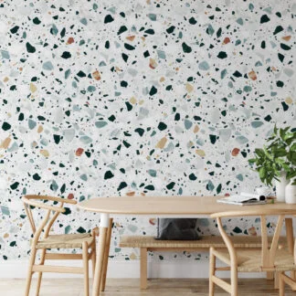 Terrazzo Duvar Kağıdı, Modern Terrazzo Desenli Duvar Posteri Geometrik Duvar Kağıtları