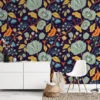 Damask Tarzı Paisley Duvar Kağıdı, Büyülü Gece Bahçesi 3D Duvar Posteri - Görsel 2