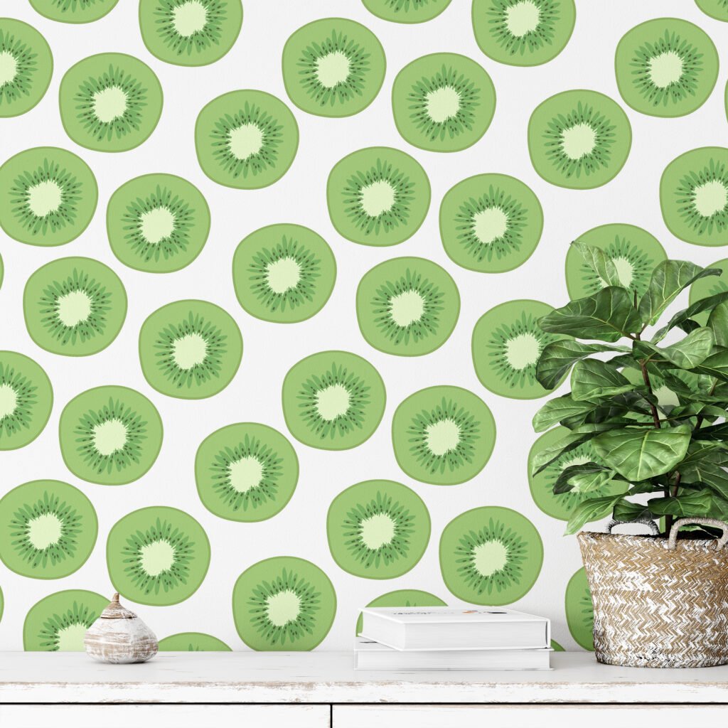 Kivi Dilimleri Duvar Kağıdı, Canlı Yeşil Mutfak Dekorasyonu Duvar Posteri Yiyecek & İçecek Duvar Kağıtları 4