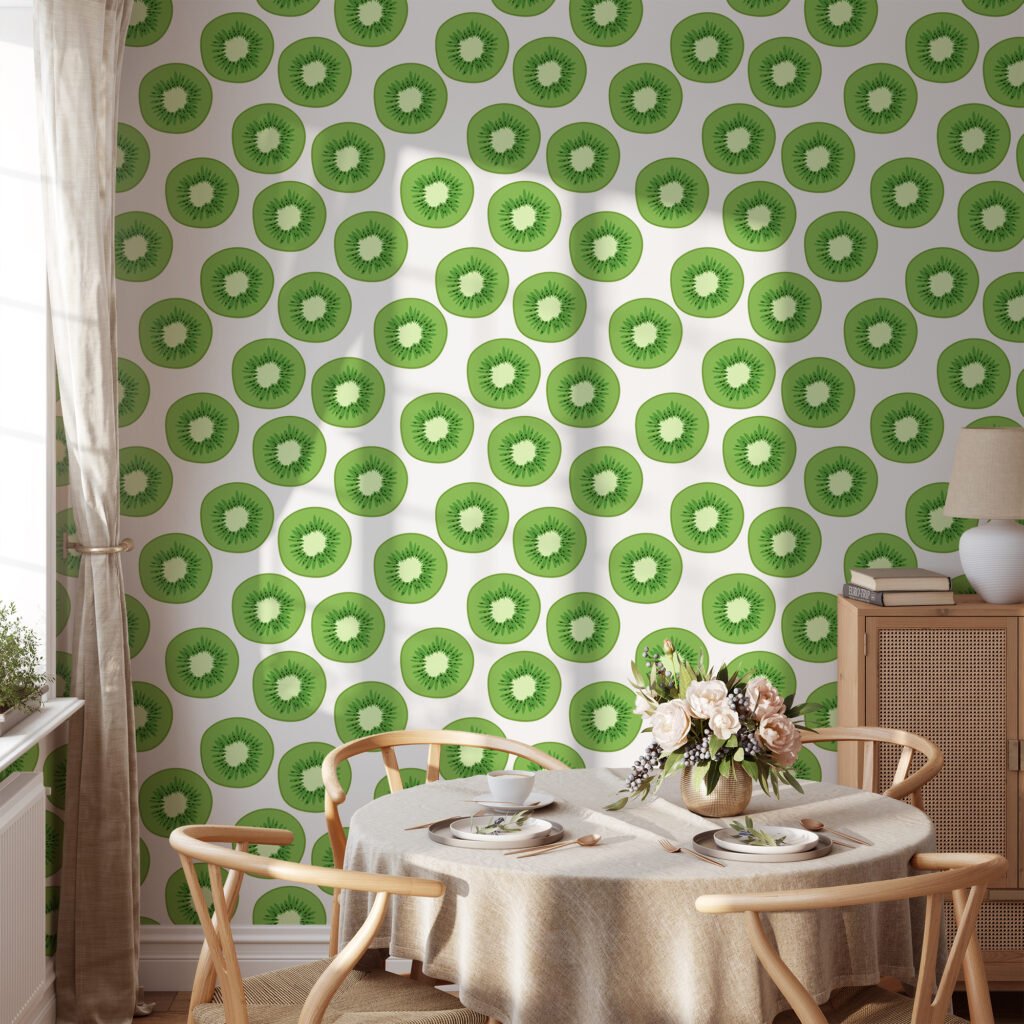 Kivi Dilimleri Duvar Kağıdı, Canlı Yeşil Mutfak Dekorasyonu Duvar Posteri Yiyecek & İçecek Duvar Kağıtları 2