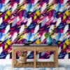 Soyut 90'lar Fırça Vuruşları Duvar Kağıdı, Dinamik Graffiti 3D Duvar Kağıdı - Görsel 2