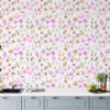 Soyut Yaprak Şekilleri Duvar Kağıdı, Modern Pembe & Kahverengi Doğa Tasarımı Duvar Posteri - Görsel 3