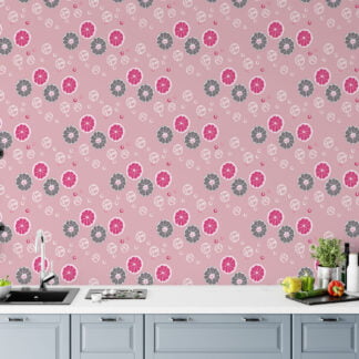 Pembe ve Gri Narenciye Dilimleri Buzlu Duvar Kağıdı, Eğlenceli Pembe Limonata Duvar Posteri Yiyecek & İçecek Duvar Kağıtları