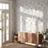 Soyut İnsan Yüzleri Line Art Desen Duvar Kağıdı, Minimalist Sanatsal Duvar Kağıdı - Görsel 2