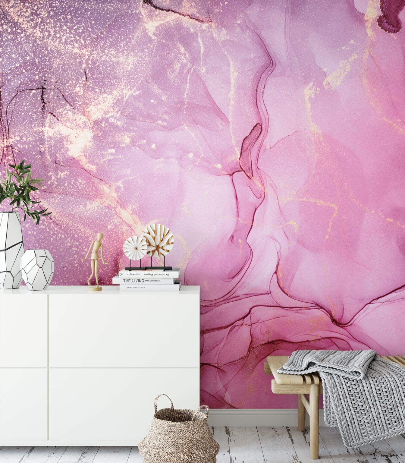 Sıcak Pembe Tonları Mermer Duvar Kağıdı, Rüya Gibi Pembe Mermer Duvar ...